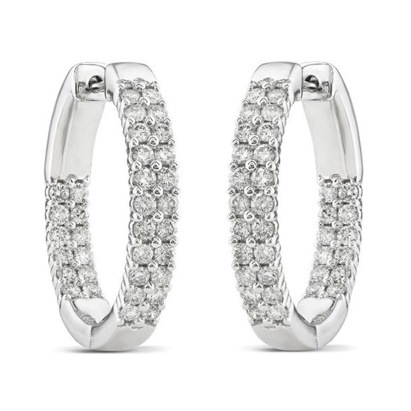 1.50ct Lab Grown Diamond Hoop Earrings in 18ct White Gold