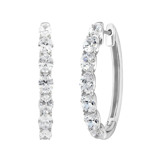 4.00ct Lab Grown Diamond Hoop Earrings in 18ct White Gold