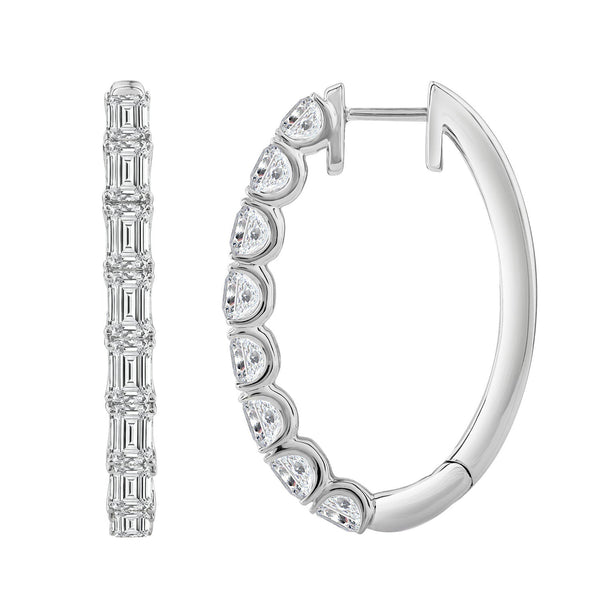 4.50ct Lab Grown Diamond Hoop Earrings in 18ct White Gold