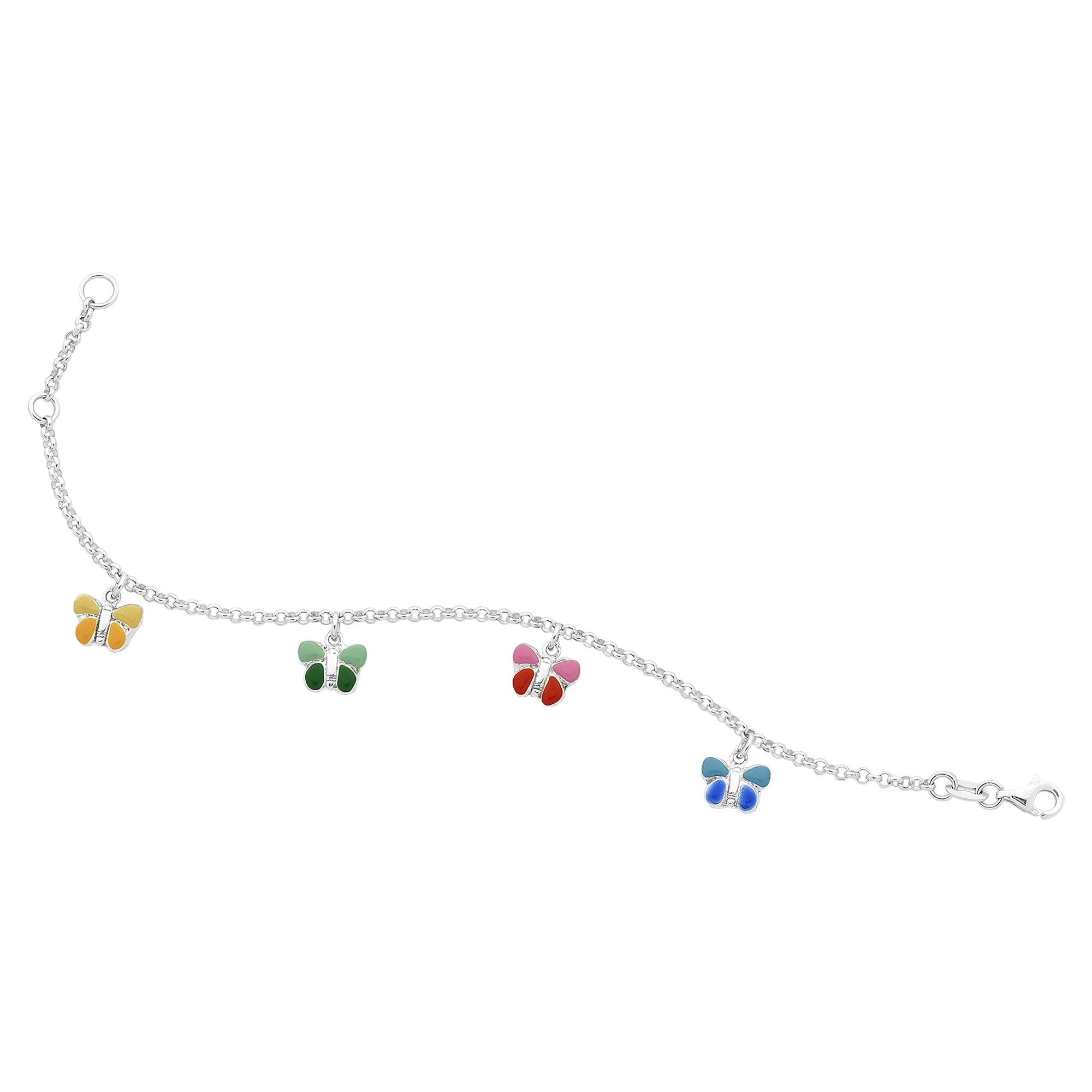 Sterling Silver Butterfly Charm Bracelet M2788