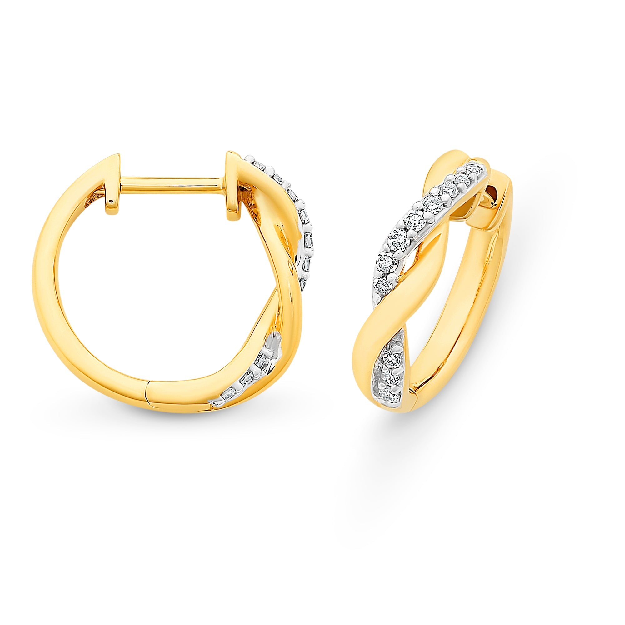 9ct Gold Diamond Huggies M2965