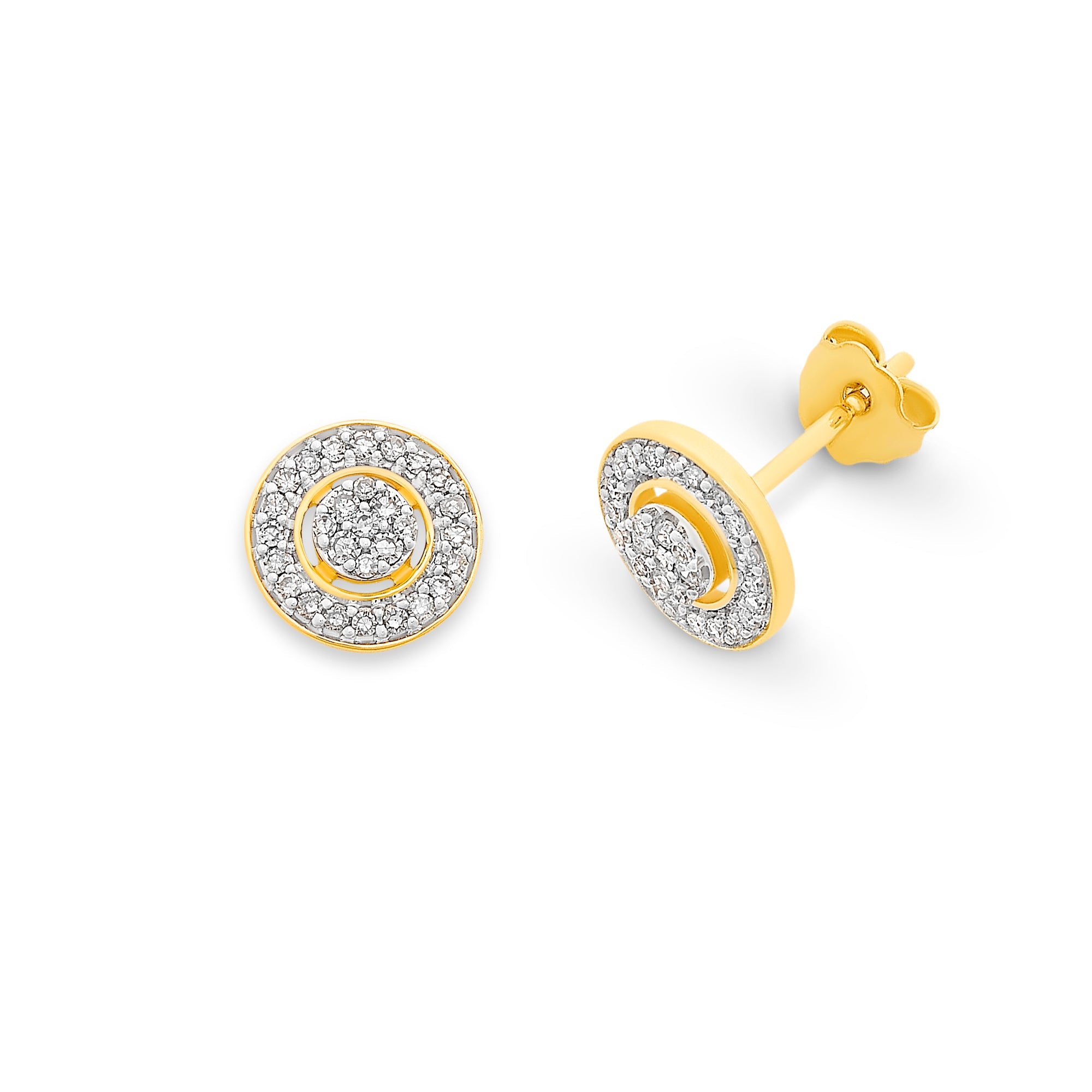 9ct Gold 0.20ct Diamond Earrings M2966