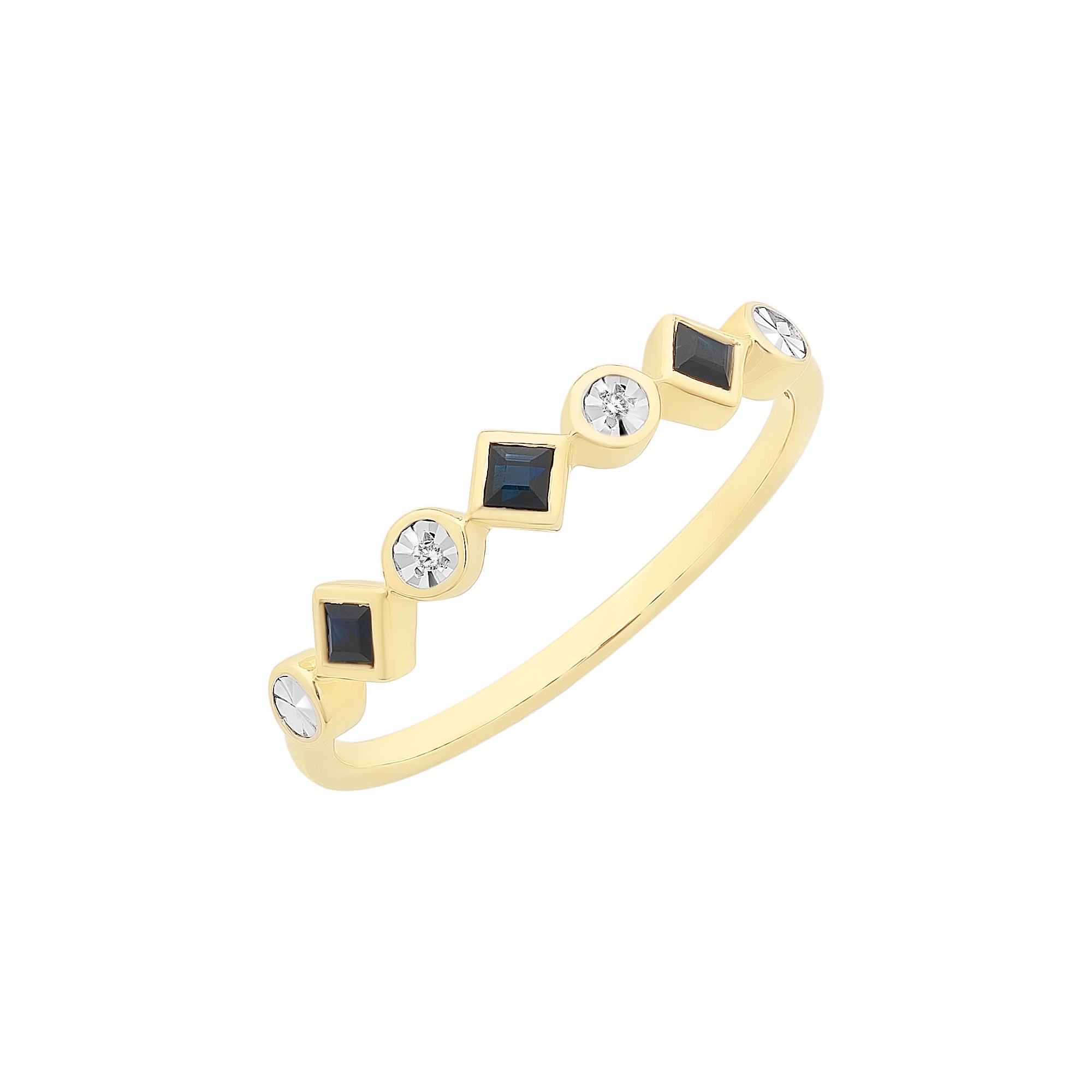 9ct Gold Sapphire & Diamond Ring M3036