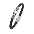 Stainless steel leather bracelet M3043