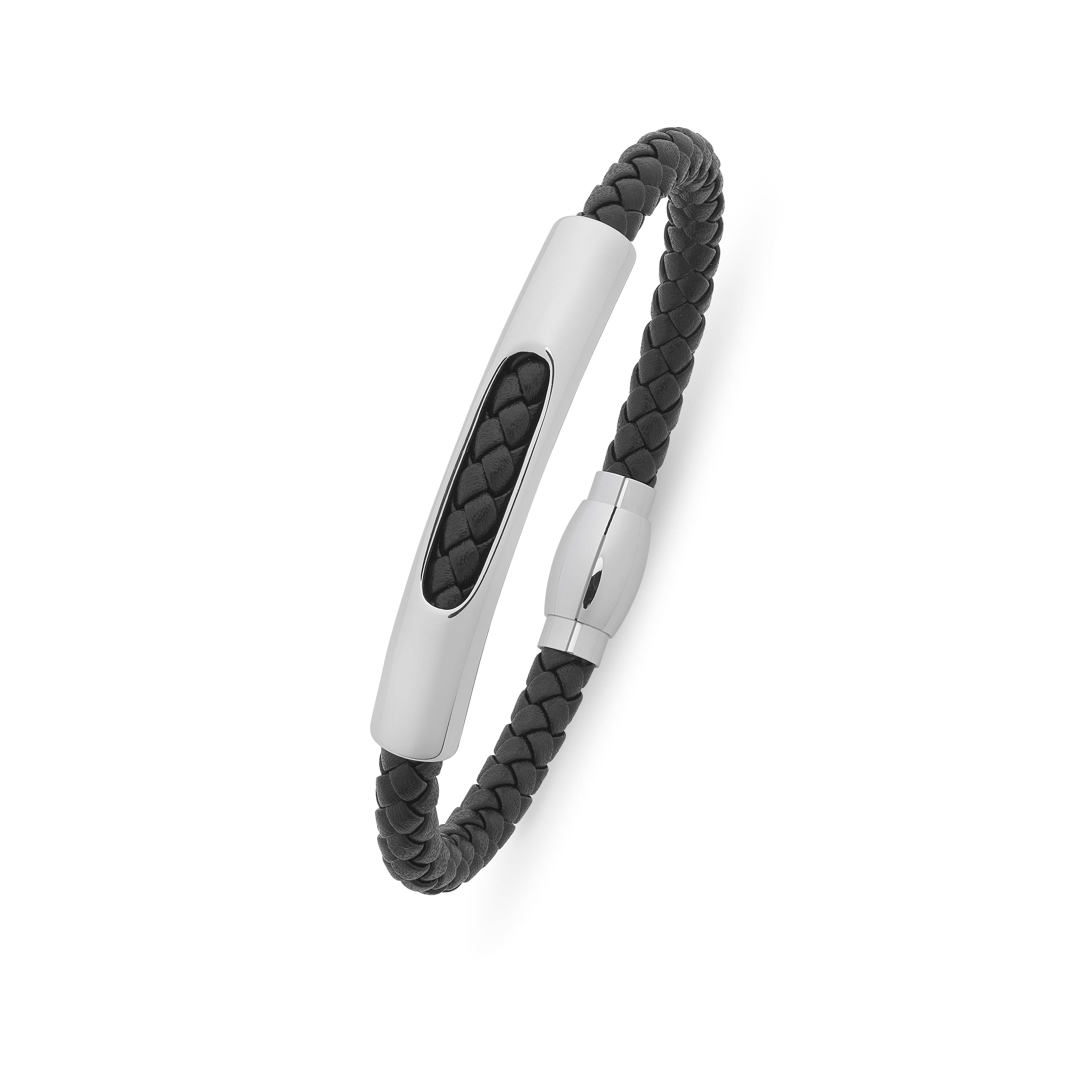 Leather & Stainless Steel Bracelet M3044
