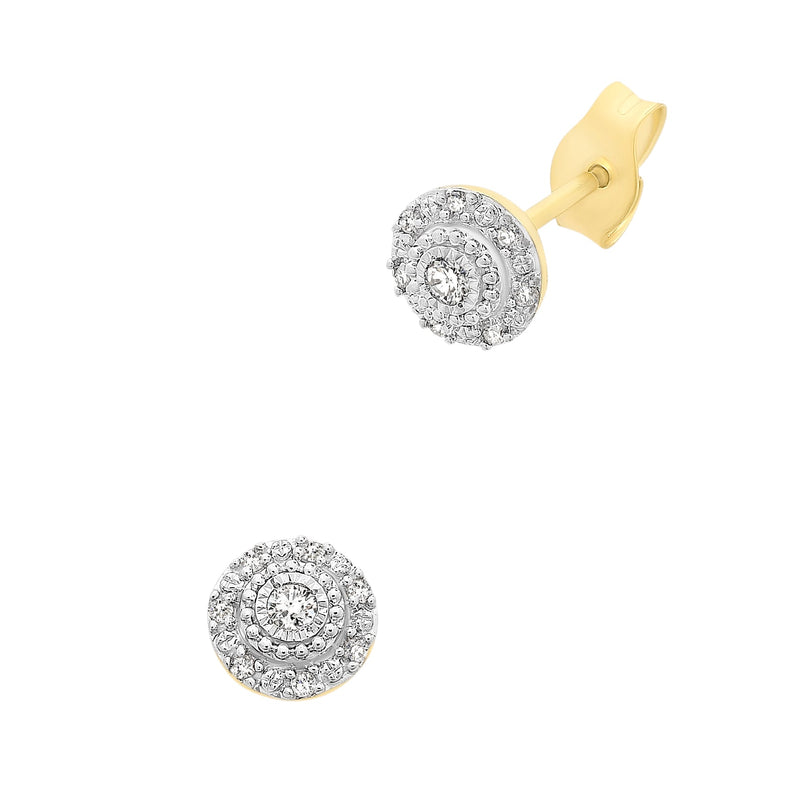 9ct Gold Diamond Stud Earrings