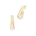 9ct Gold Tri Tone Silver Filled Hoop Stud Earrings M3062