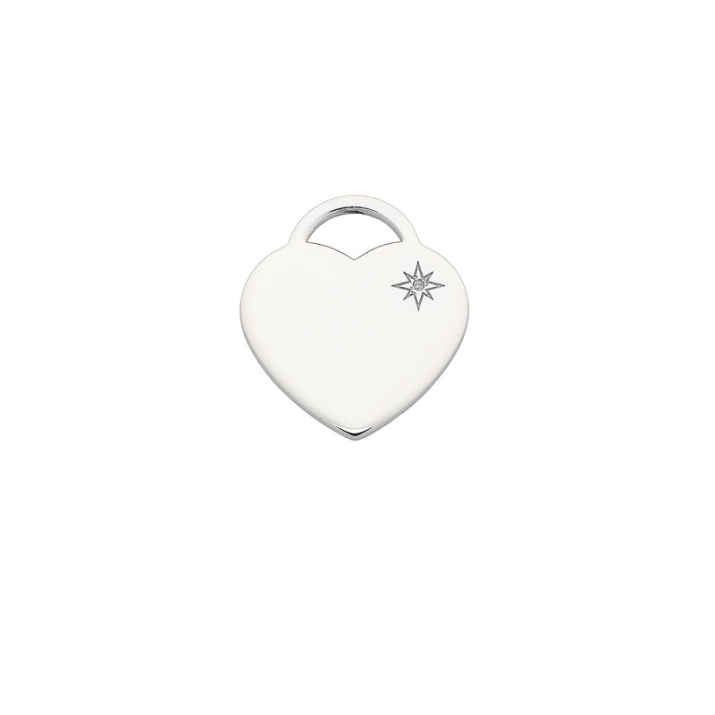 Sterling Silver Diamond Set Heart Pendant