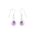Sterling Silver Amethyst Drop Earrings M3085