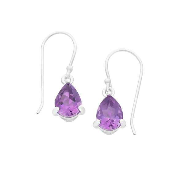 Sterling Silver Amethyst Drop Earrings