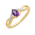 9ct Gold Amethyst & Diamond Ring M3096