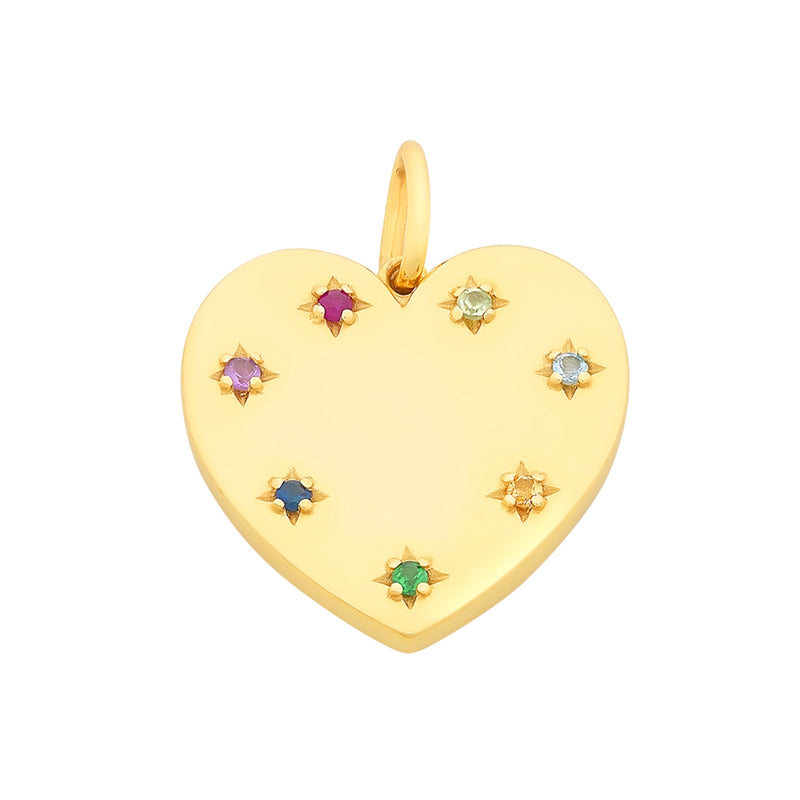 9ct Gold Multi Gemstone Pendant