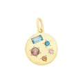 9ct Gold Pendant set with Blue Topaz, Amethyst, Pink Tourmaline & Created Pink Sapphire M3145