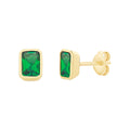 9ct yg cr emerald studs M3147