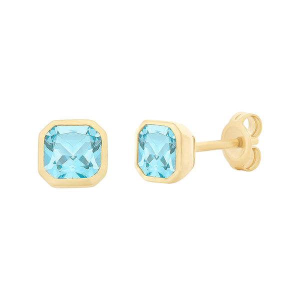 9ct Gold Blue Topaz Studs