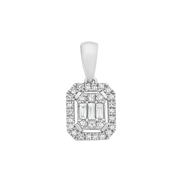 9ct White Gold 0.30ct TDW Diamond Pendant