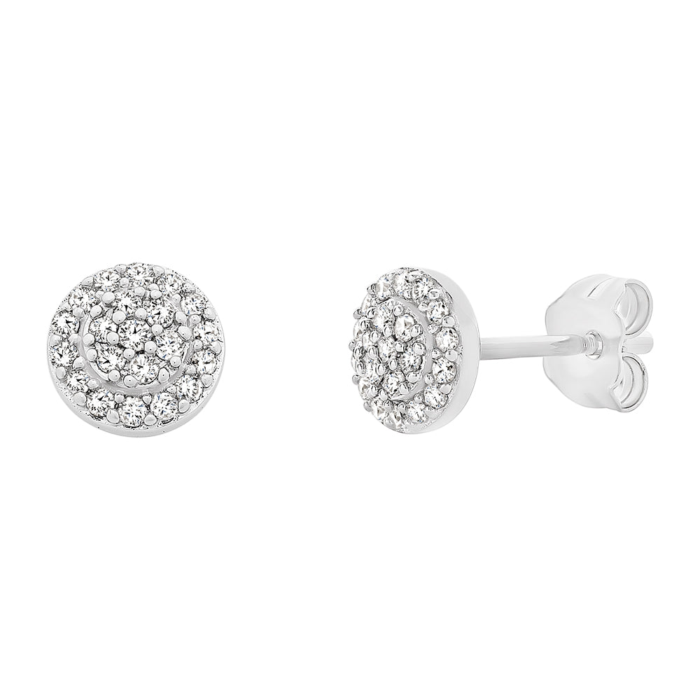 9ct White Gold 0.15ct TDW Diamond set Stud Earrings M3153