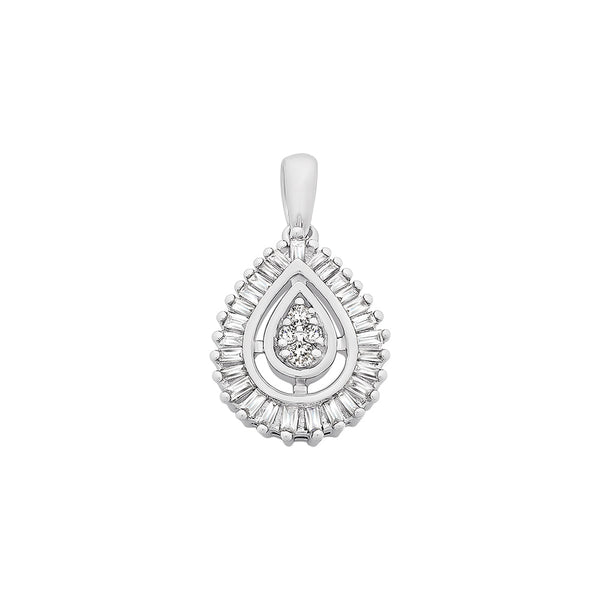 9ct White Gold 0.20ct TWD Diamond Pendant