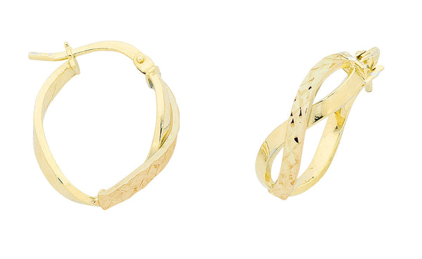 9ct Gold Silver Filled "infinity" Hoop Earrings