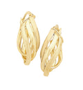 9ct Gold Silver Filled "Wave" Hoop Earrings M3158