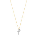 9ct wg cz pend & 9ct yg chain M3165