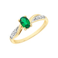 9ct Gold Created Emerald & Diamond Ring M3166