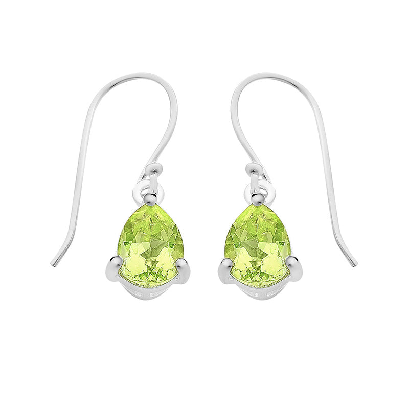 Sterling Silver Earrings Set With Peridot