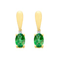9ct Gold Created Emerald & Diamond Earrings M3198