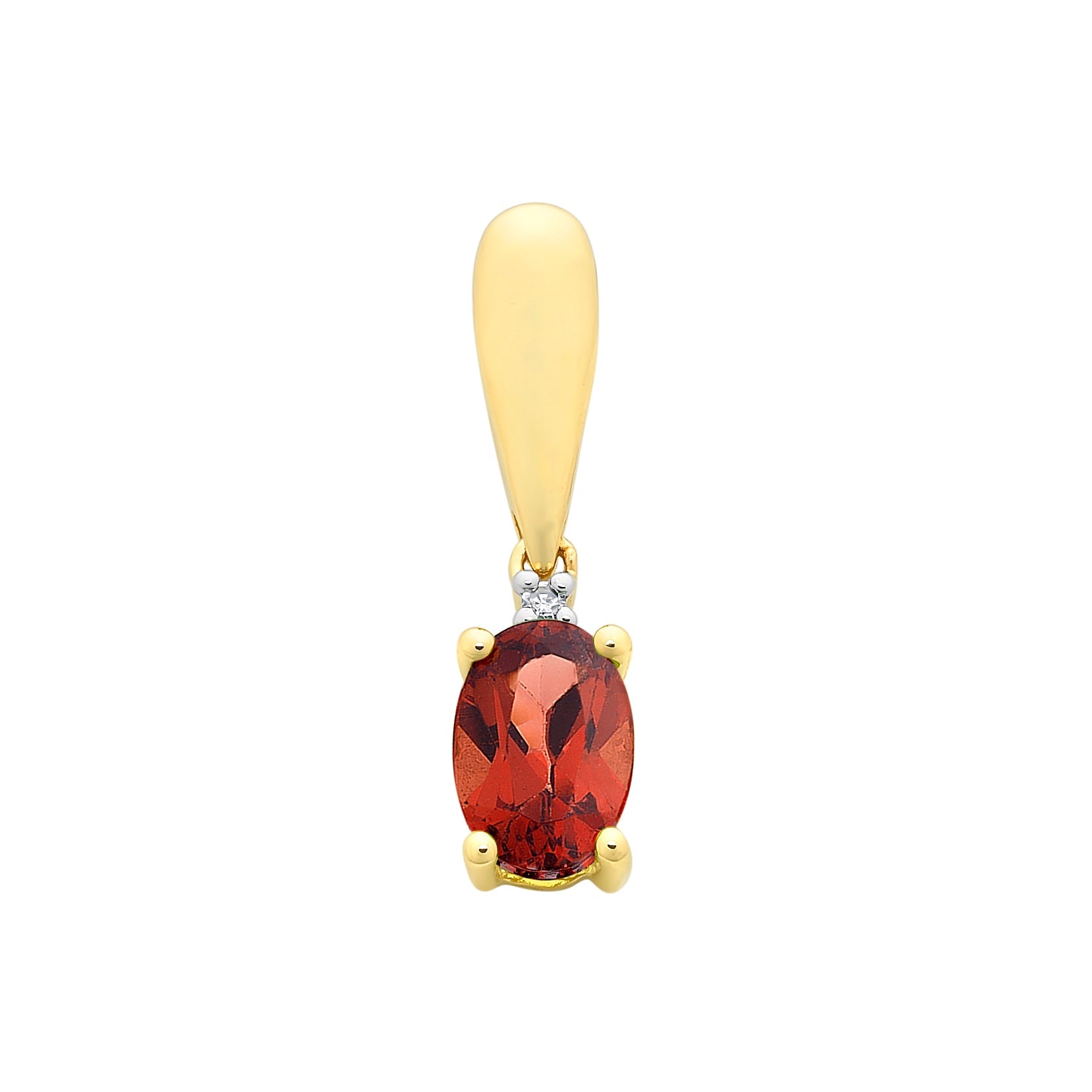 9ct Gold Garnet & Diamond Pendant M3199