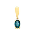 9ct Gold London Blue Topaz & Diamond Pendant M3201