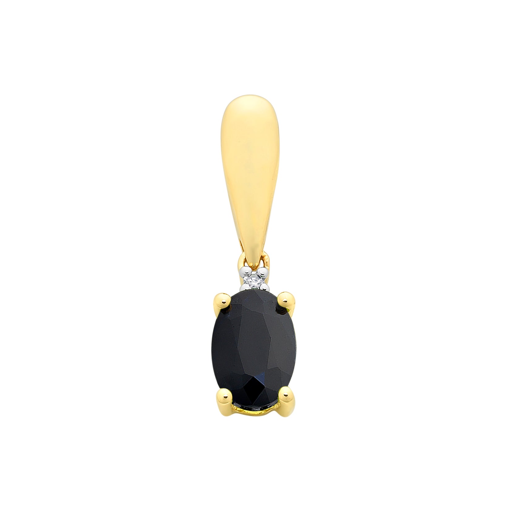 9ct yg diam & sapphire pendant M3207