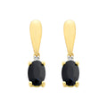 9ct Gold Natural Sapphire & Diamond Earrings M3208
