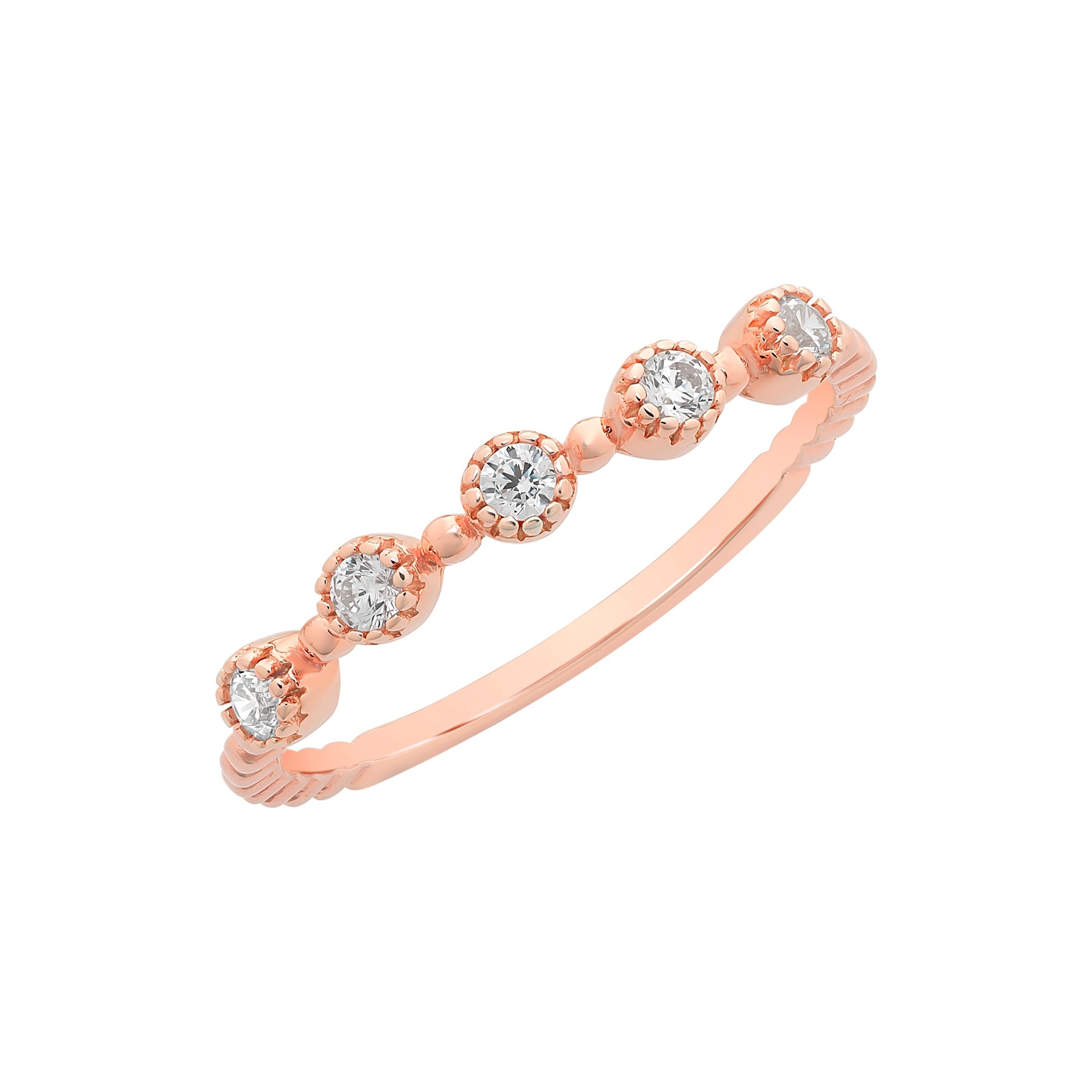 9ct Rose Gold Cubic Zirconia Ring M3220