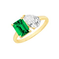 9ct Gold Created Emerald & Cubic Zirconia Ring M3222