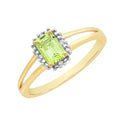 9ct Gold Peridot & Diamond Ring M3224