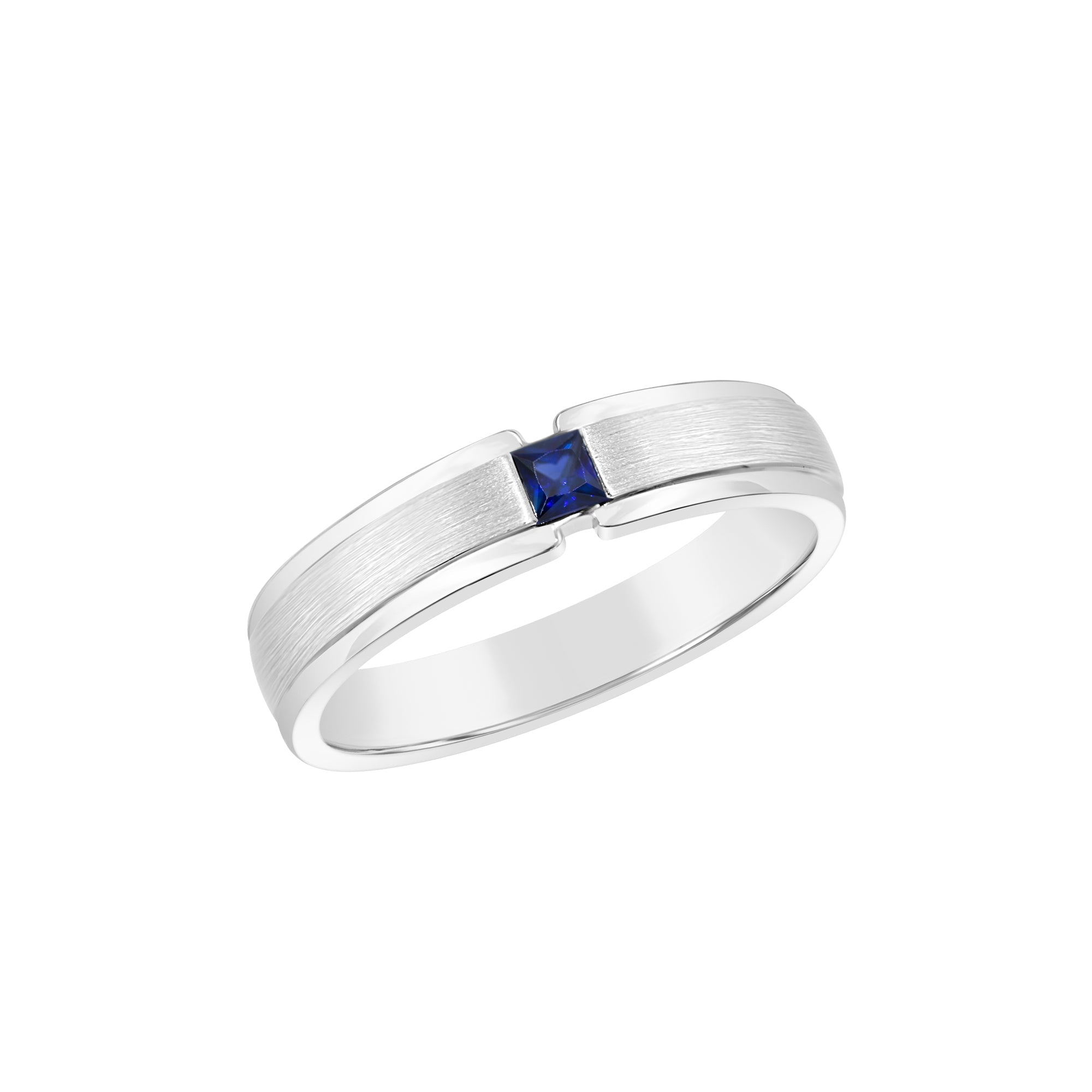 Sterling Silver Natural Blue Sapphire Gents Ring M3246
