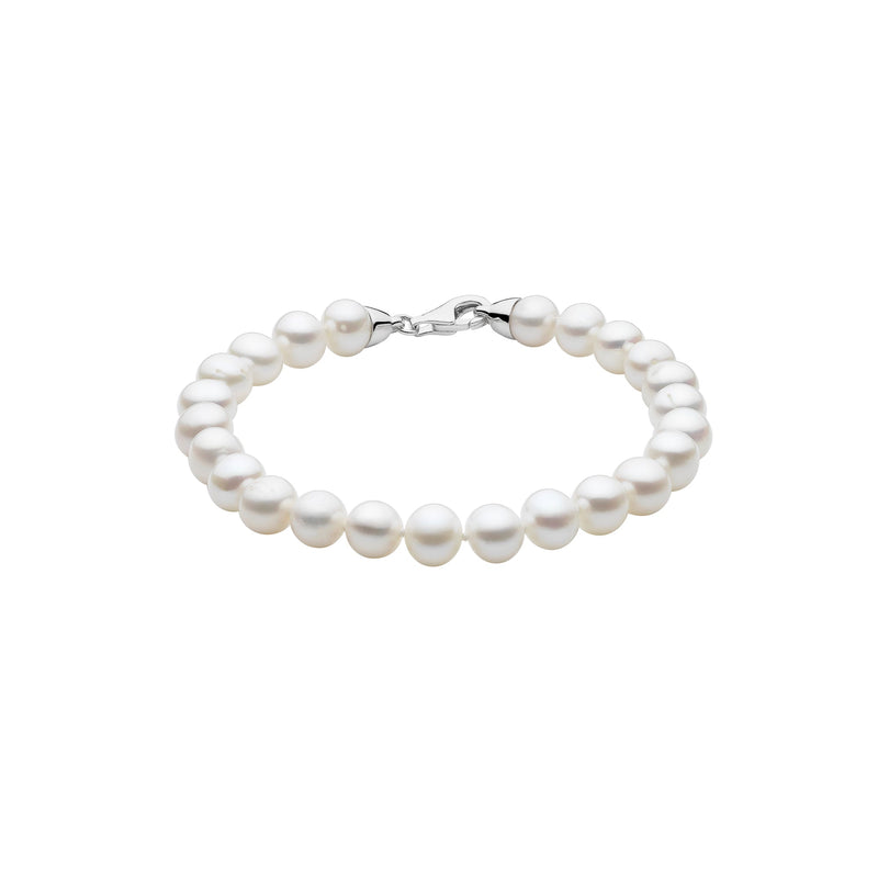 Sterling Silver Freshwater Pearl 19cm Bracelet