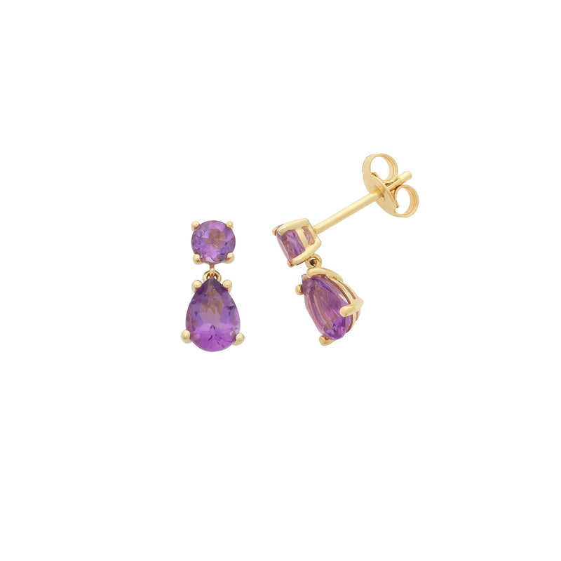 9ct Gold Amethyst Earrings