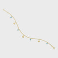 M3354  925 GOLD PLATED SHELL AND TURQUIOSE ANKLET