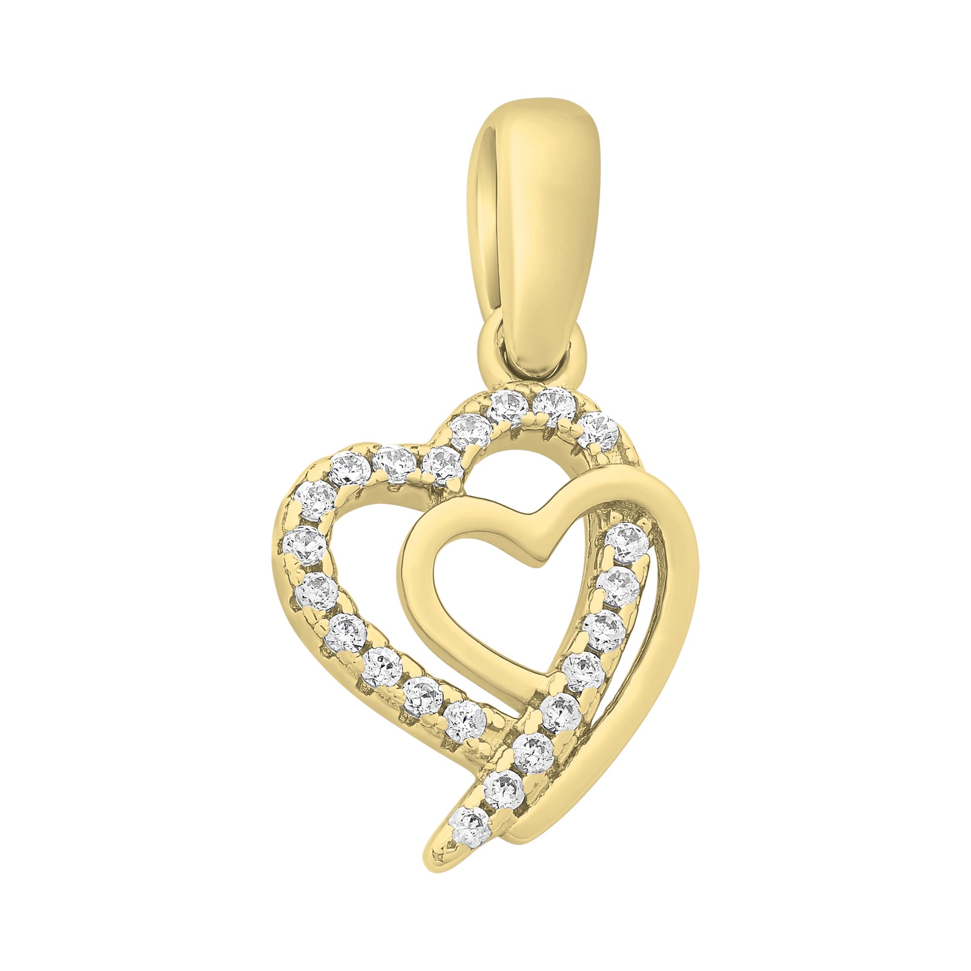 Gold Plated Sterling Silver Cubic Zirconia Pendant M3405