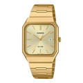 Casio - Analogue square, gold face, gold s/steel MTPB185G-9A