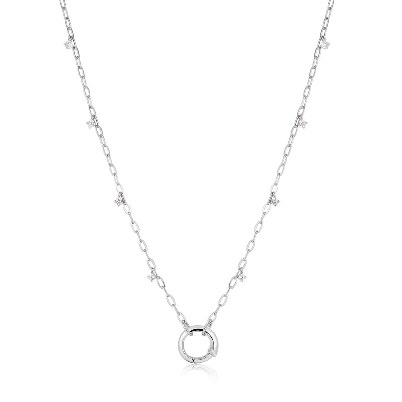 Ania Haie Silver Shimmer Chain Charm Connector Necklace