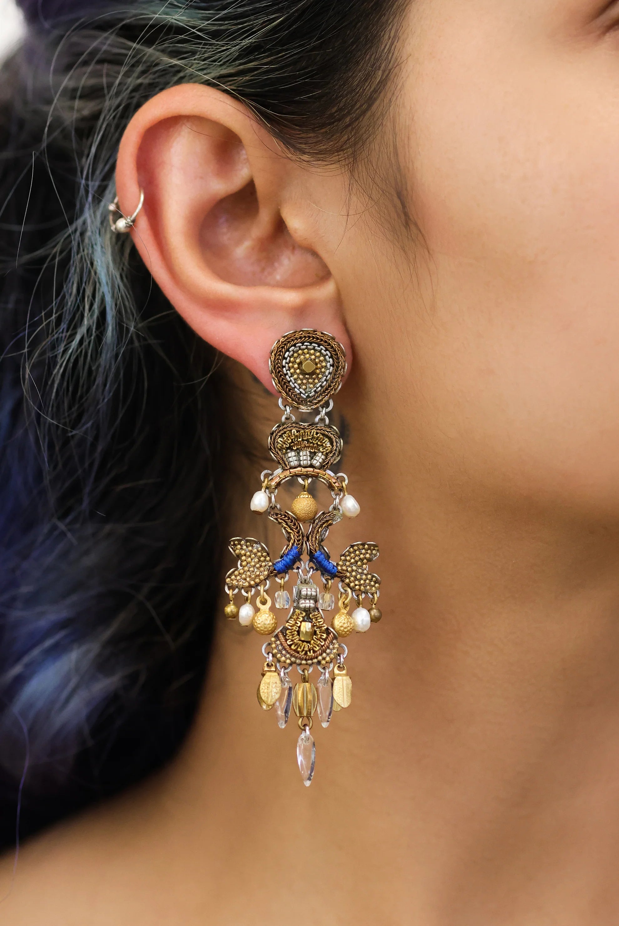 Ayala Bar - Gold Bohemian Earrings Gold Totem Set, Orla N2251