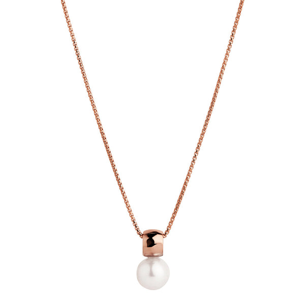 Idyll Rose Gold Pearl Necklace (45cm+ext)