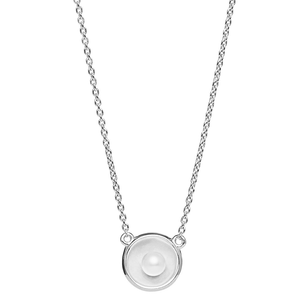 Capri Silver Pearl Necklace (42cm+ext) N7171