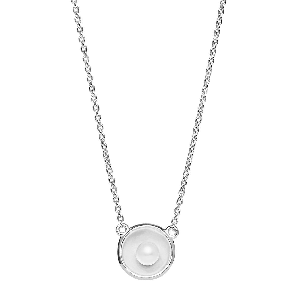 Capri Silver Pearl Necklace (42cm+ext) N7171