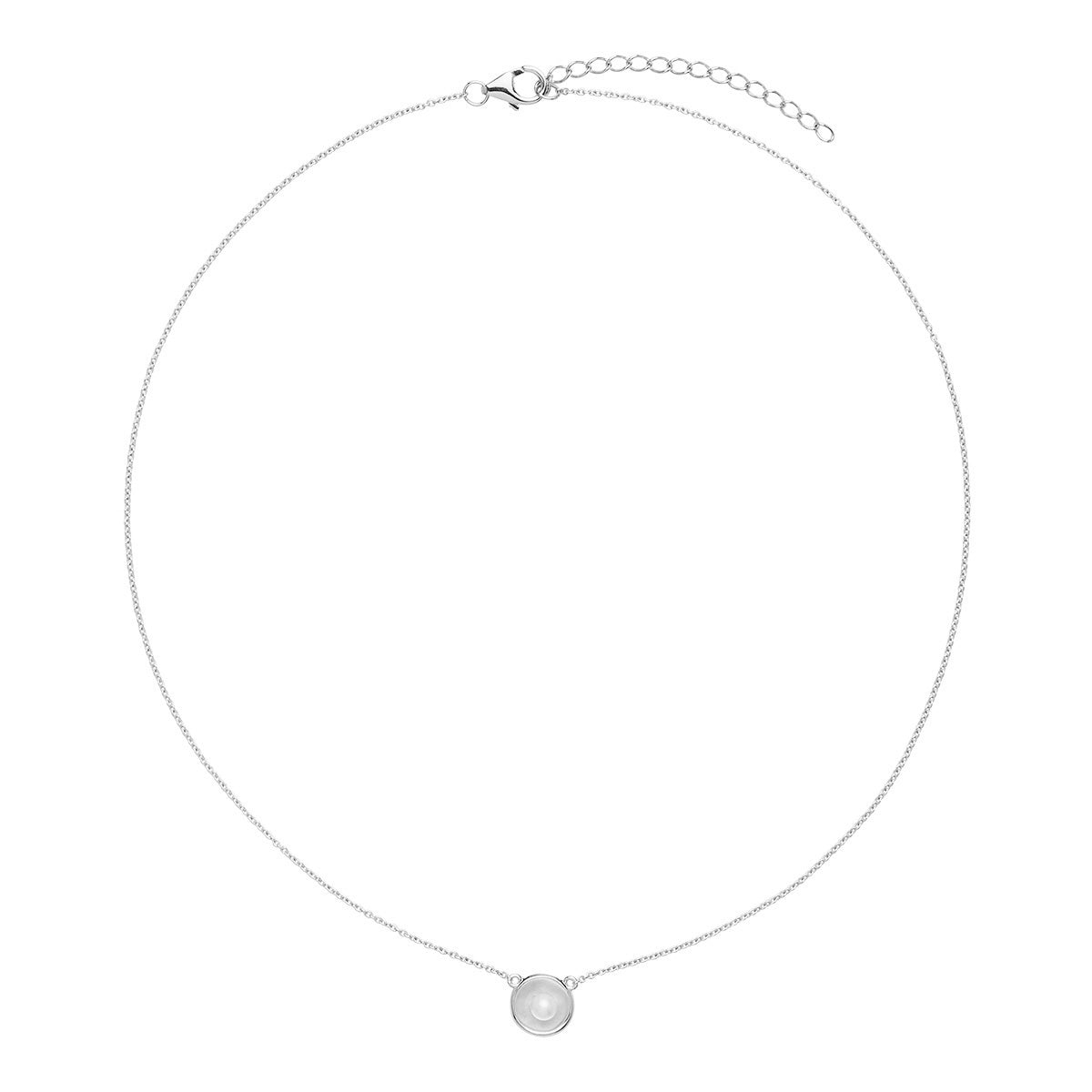 Capri Silver Pearl Necklace (42cm+ext) N7171