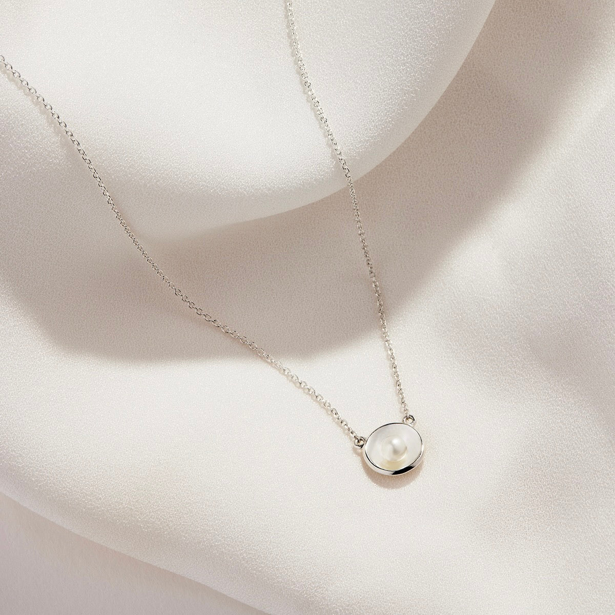 Capri Silver Pearl Necklace (42cm+ext) N7171