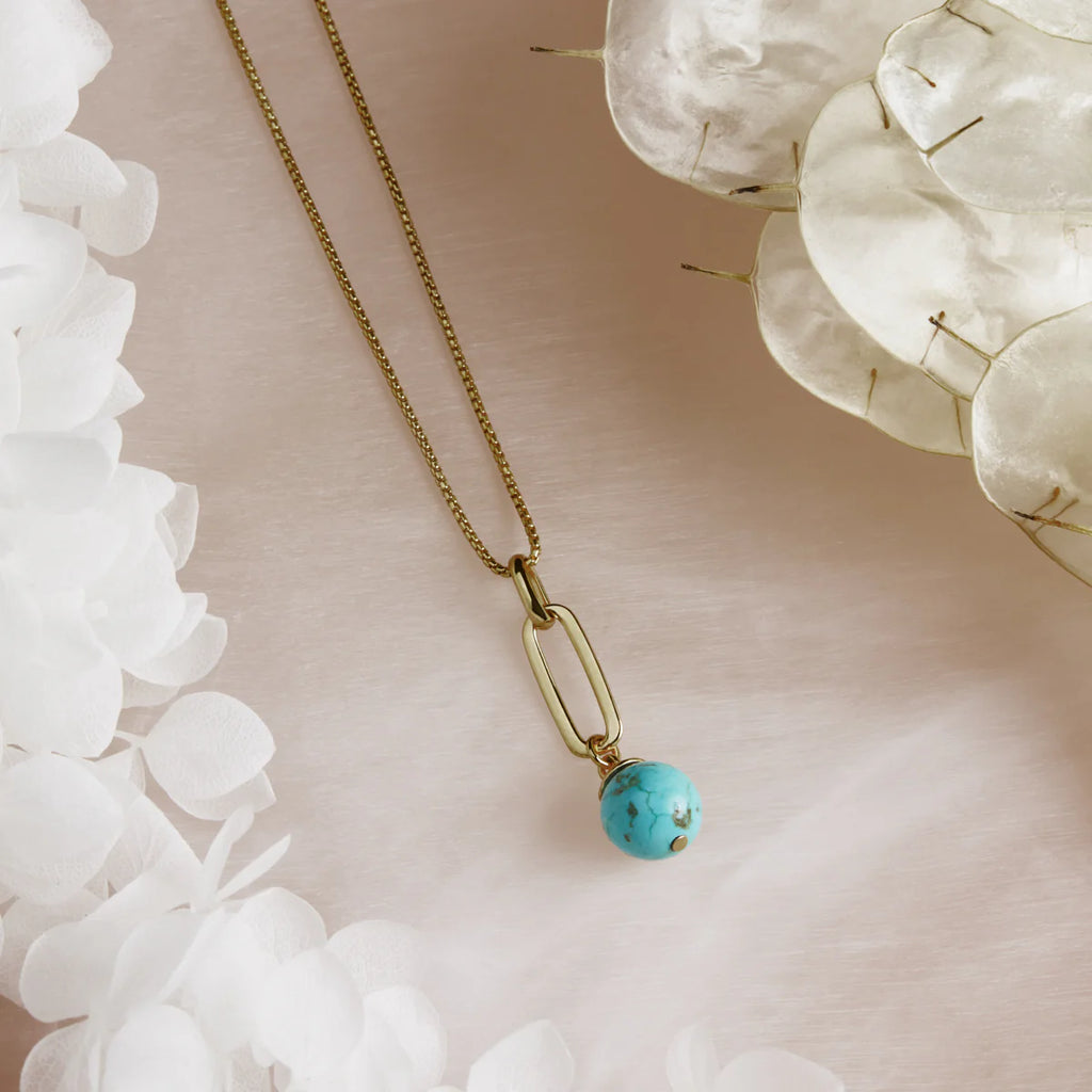 The Enchantress Turquoise Pendant Necklace - Silver
