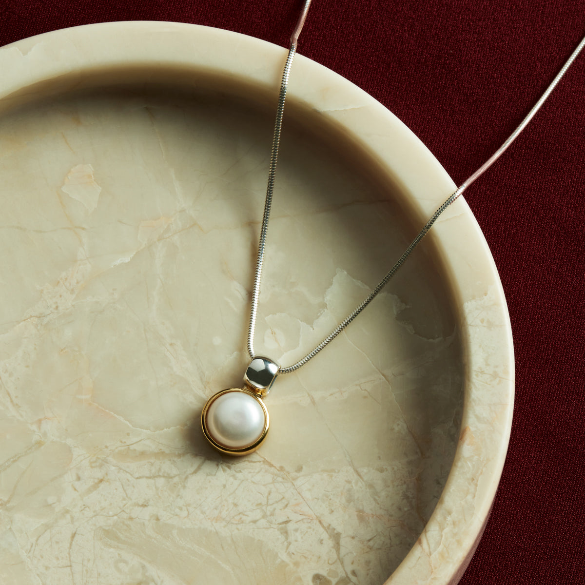 NAJO 'Chroma' Duo-Tone Pearl Snake Chain Necklace N7268